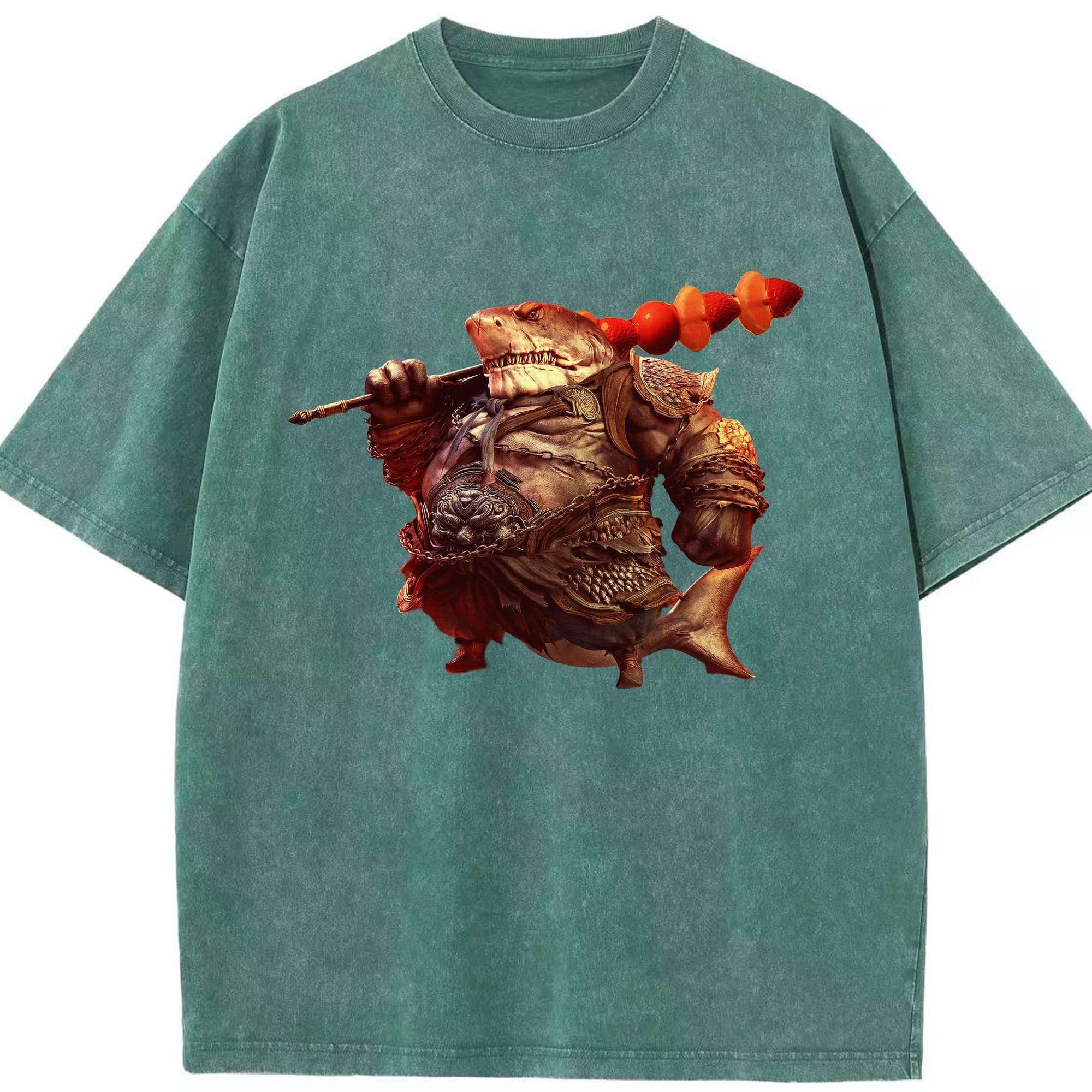 （画像用） Ne Zha 2 ナタ 魔童の大暴れ 綿100% ヴィンテージ風 半袖Tシャツ（フロントプリント）